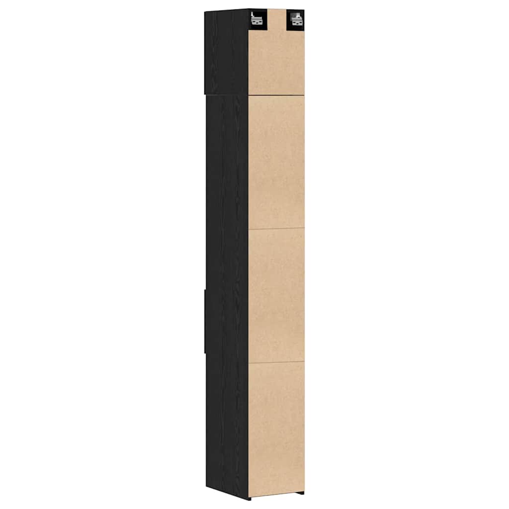 Cabinet de Depozitare Slim  Stejar Negru 30x42.5x225 cm Lemn Stratificat GartenMobel Dekor