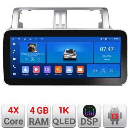 Navigatie Toyota Landcruiser J150 Prado 2014-2017 K-065 Edotec 4+64 12.3 inch Incell 1K android Wifi 5Ghz gps internet et GPS W CarStore Technology
