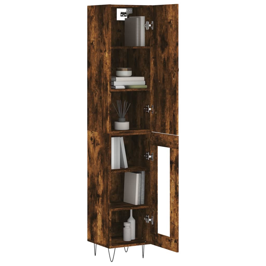 Dulap înalt, stejar fumuriu, 34,5x34x180 cm, lemn prelucrat GartenMobel Dekor