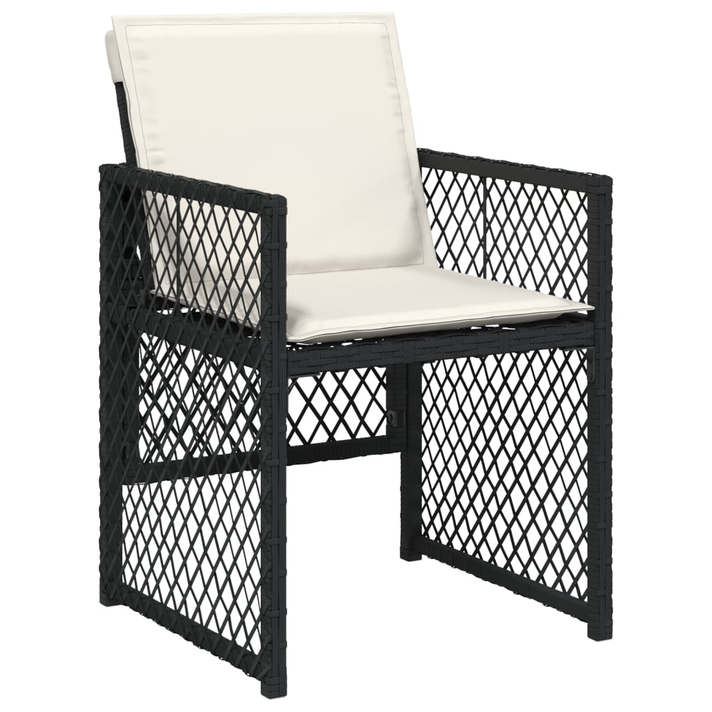 Set mobilier de grădină cu perne, 15 piese, negru, poliratan GartenMobel Dekor