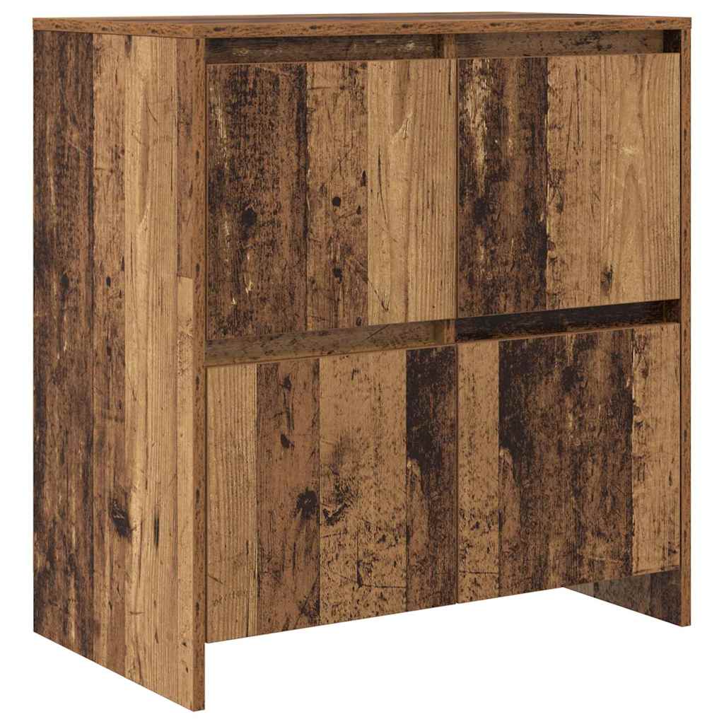 Bufet cu raft cu ușă 2 pcs Lemn vechi 70 x 41 x 75 cm Lemn compozit GartenMobel Dekor