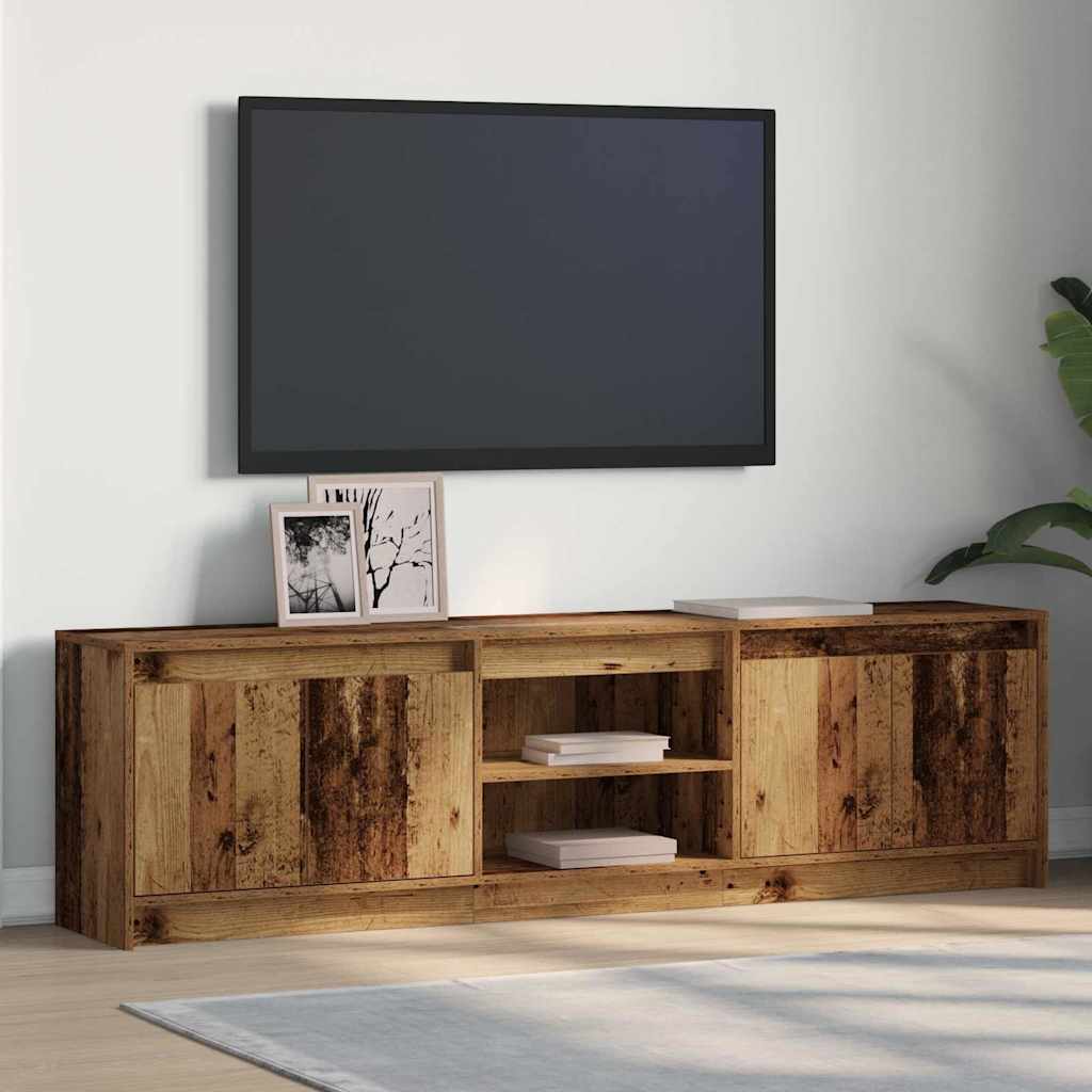 Cabinet TV cu lumini cu bandă LED cu depozitare cu ușă Maro 180 x 34 x 50 cm GartenMobel Dekor