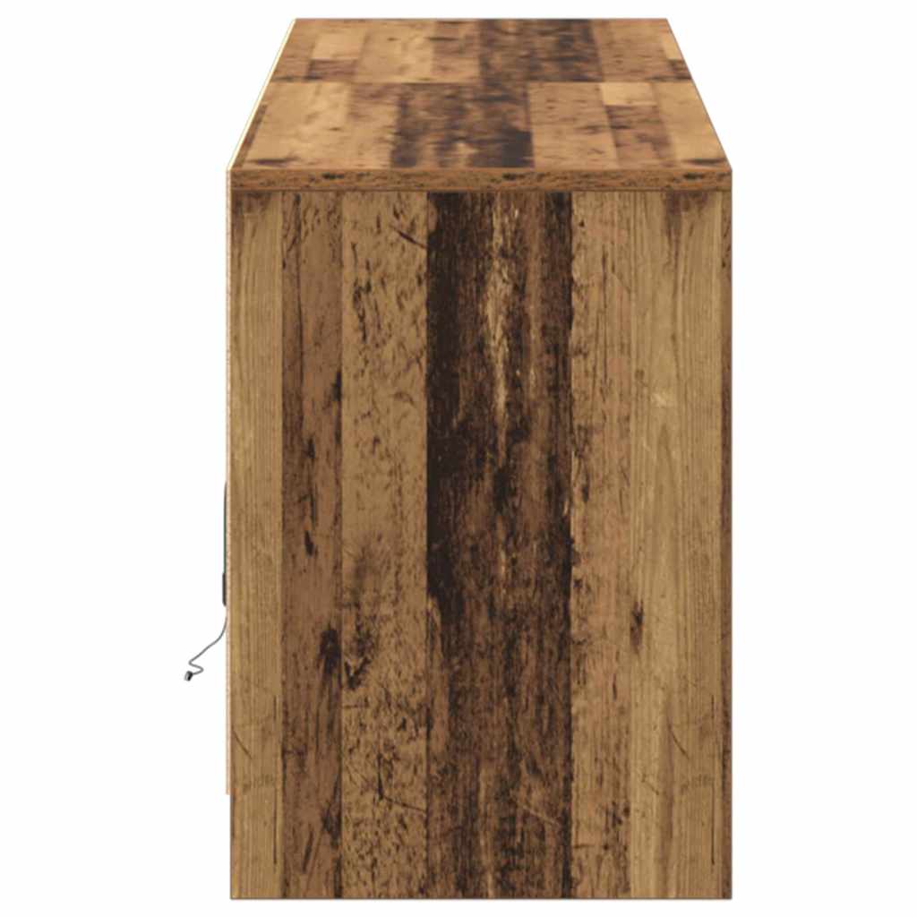 Cabinet TV cu lumini cu bandă LED cu depozitare cu ușă Maro 180 x 34 x 50 cm GartenMobel Dekor