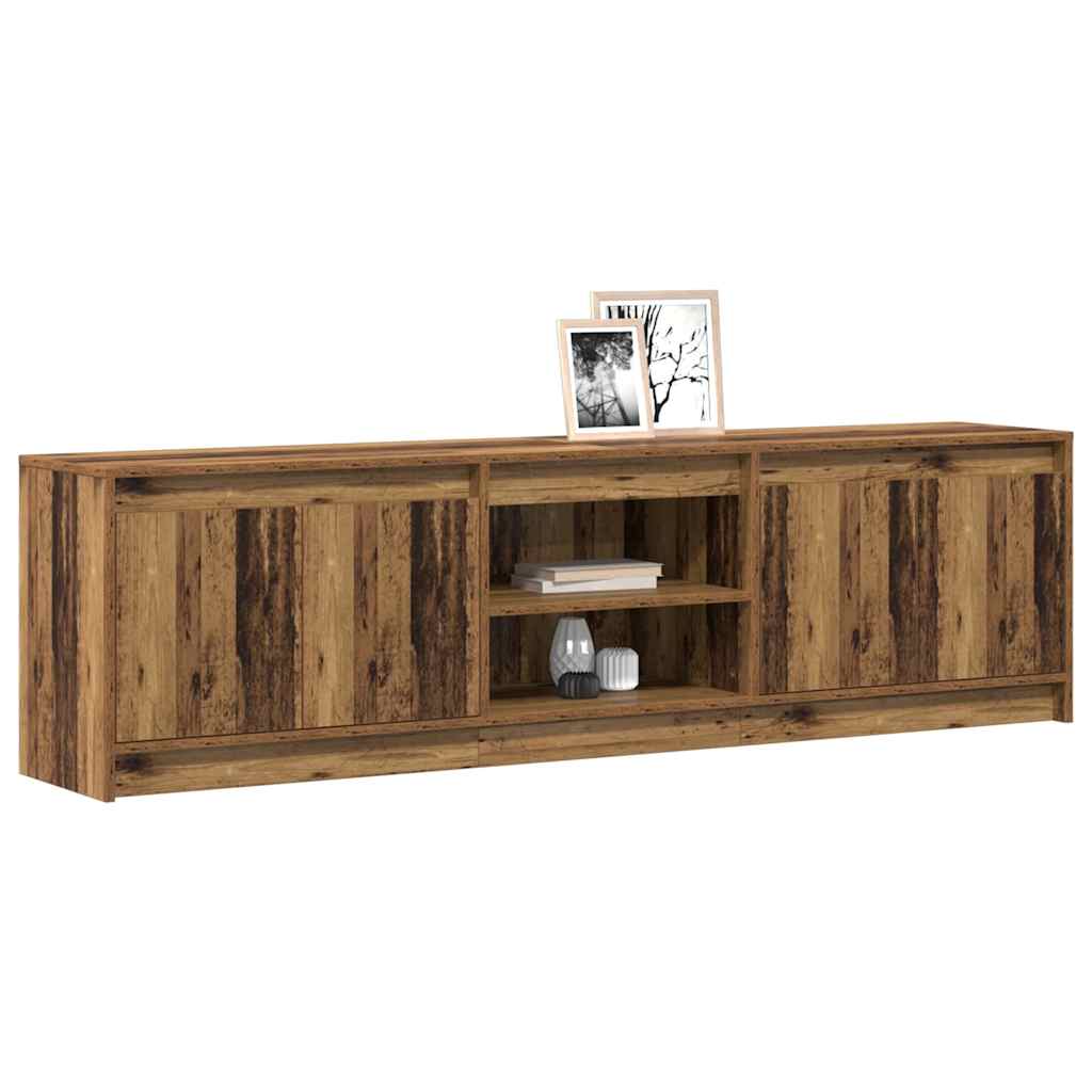 Cabinet TV cu lumini cu bandă LED cu depozitare cu ușă Maro 180 x 34 x 50 cm GartenMobel Dekor