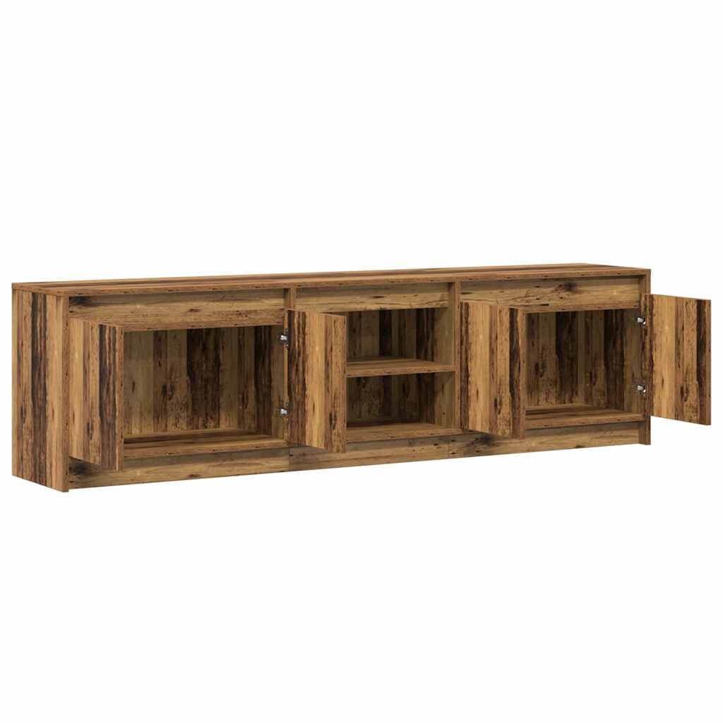 Cabinet TV cu lumini cu bandă LED cu depozitare cu ușă Maro 180 x 34 x 50 cm GartenMobel Dekor