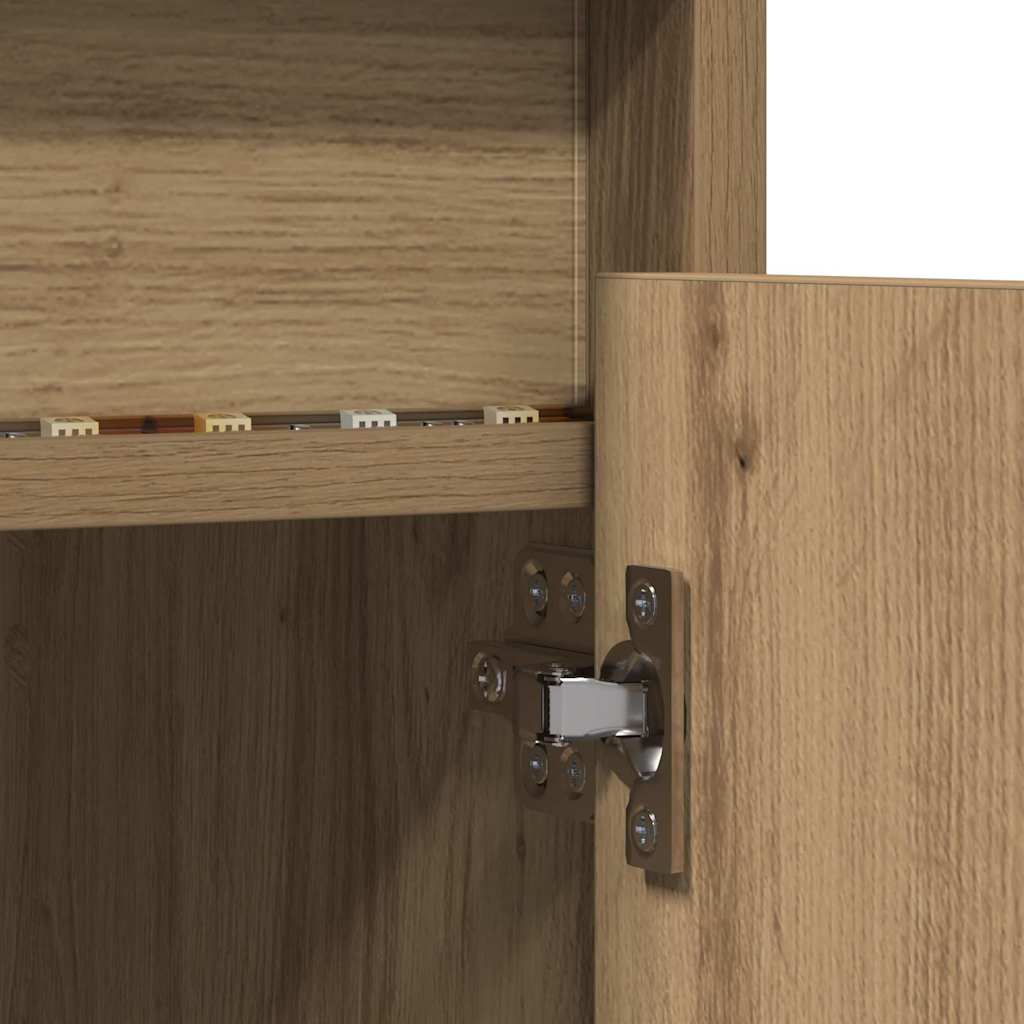 Cabinet TV cu lumini cu bandă LED cu depozitare cu ușă Maro 182 x 34 x 50 cm GartenMobel Dekor