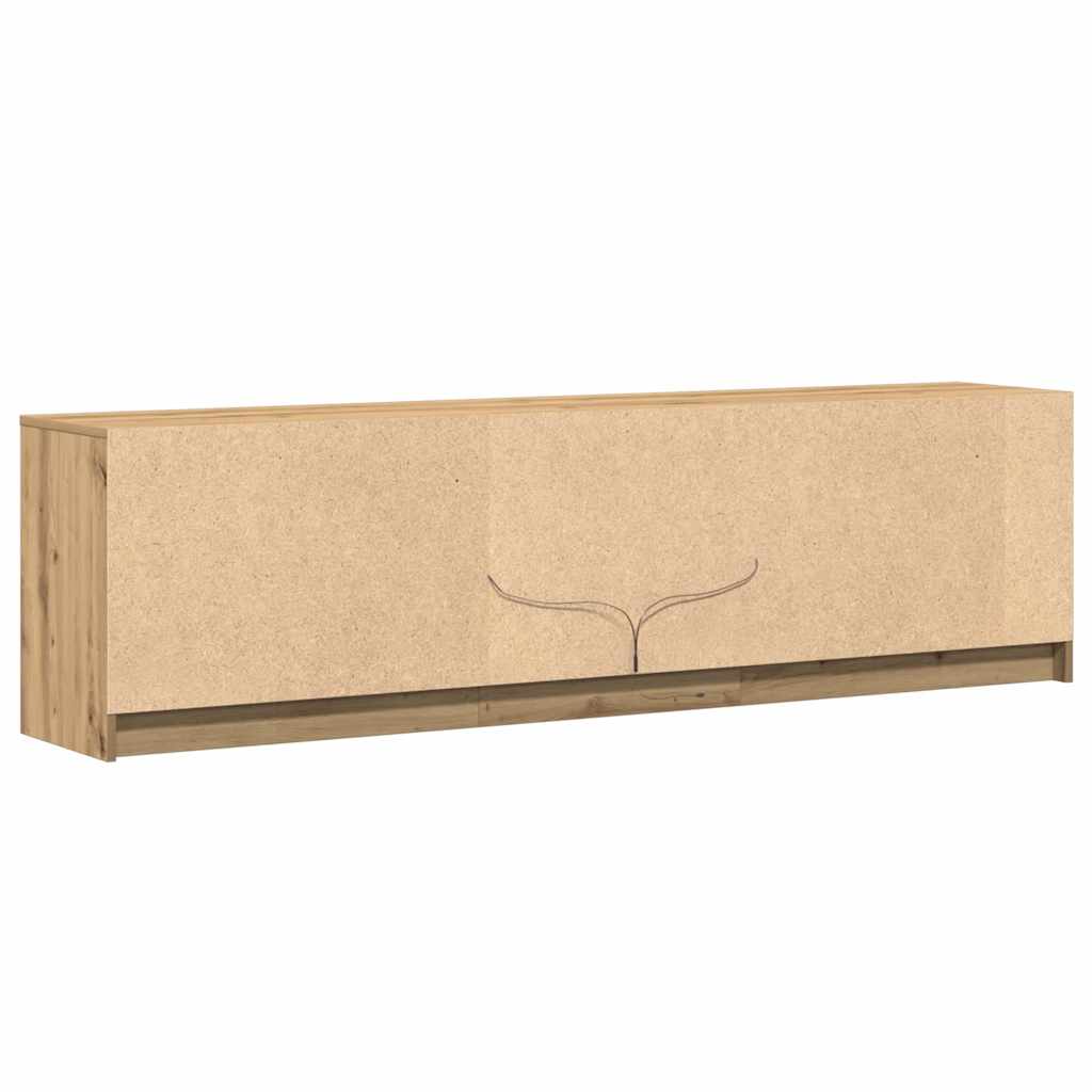 Cabinet TV cu lumini cu bandă LED cu depozitare cu ușă Maro 182 x 34 x 50 cm GartenMobel Dekor