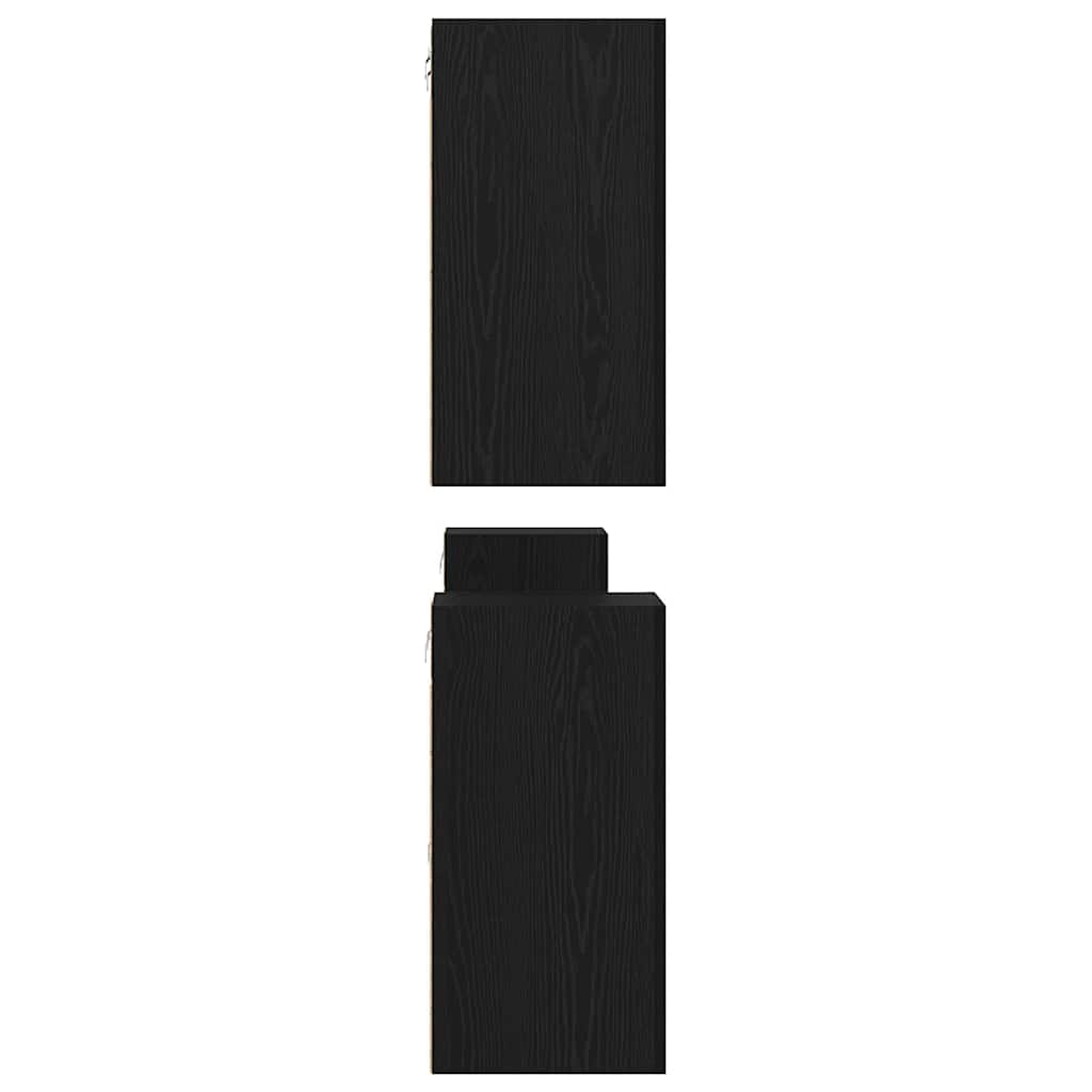 Set comodă TV cu raft Altele cu depozitare cu ușă 7 pcs Stejar negru Lemn compozit GartenMobel Dekor
