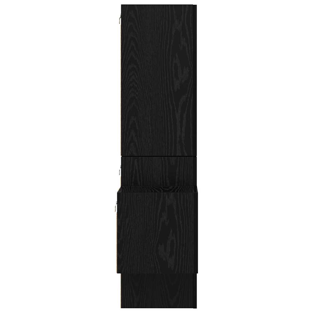Set comodă TV cu raft Pe perete cu depozitare cu ușă 5 pcs Stejar negru Lemn compozit GartenMobel Dekor