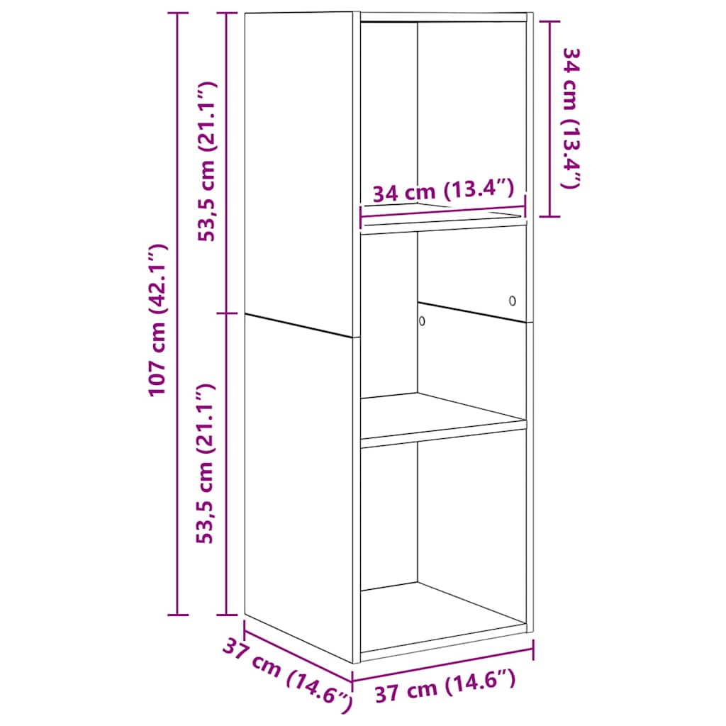 Set dulap TV 3 pcs Lemn vechi 37 x 37 x 107 cm Lemn compozit GartenMobel Dekor