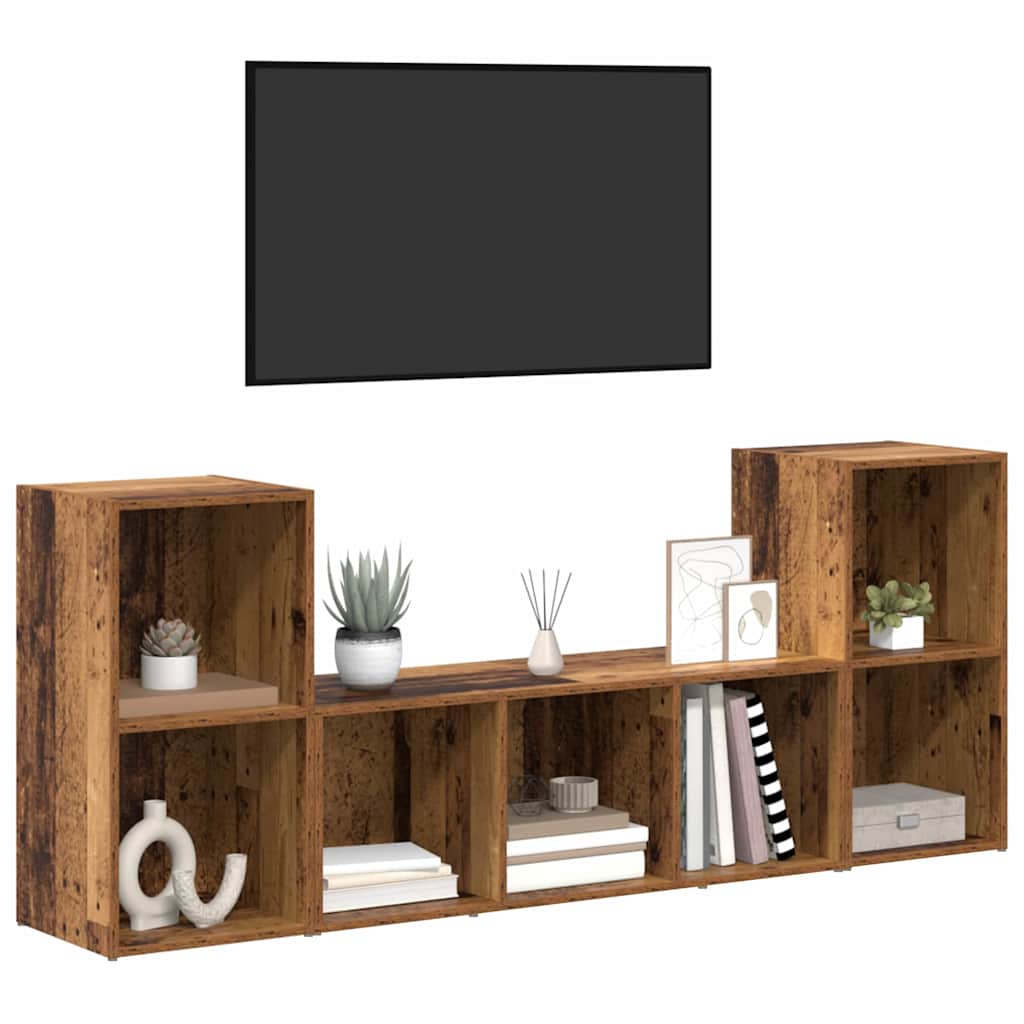 Set dulap TV 3 pcs Maro 107 x 35 x 37 cm Lemn compozit GartenMobel Dekor