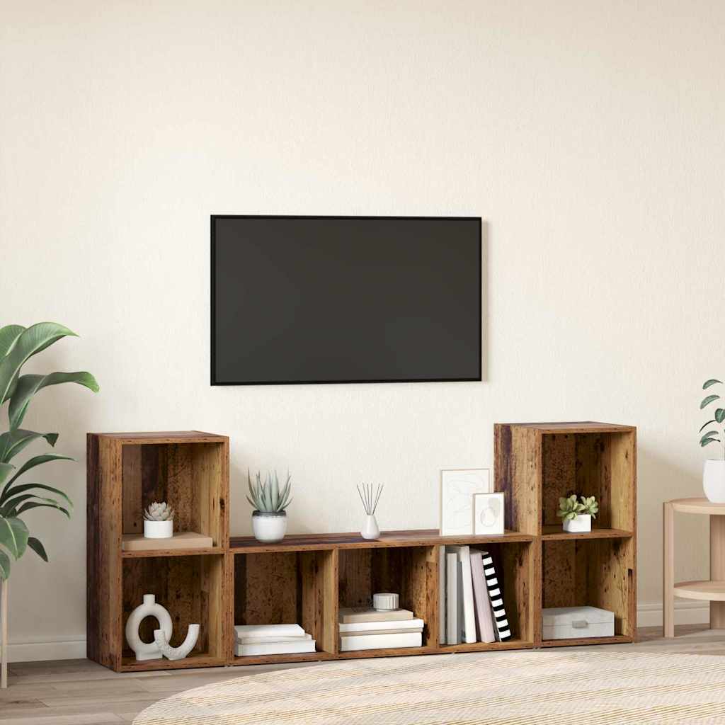 Set dulap TV 3 pcs Maro 107 x 35 x 37 cm Lemn compozit GartenMobel Dekor