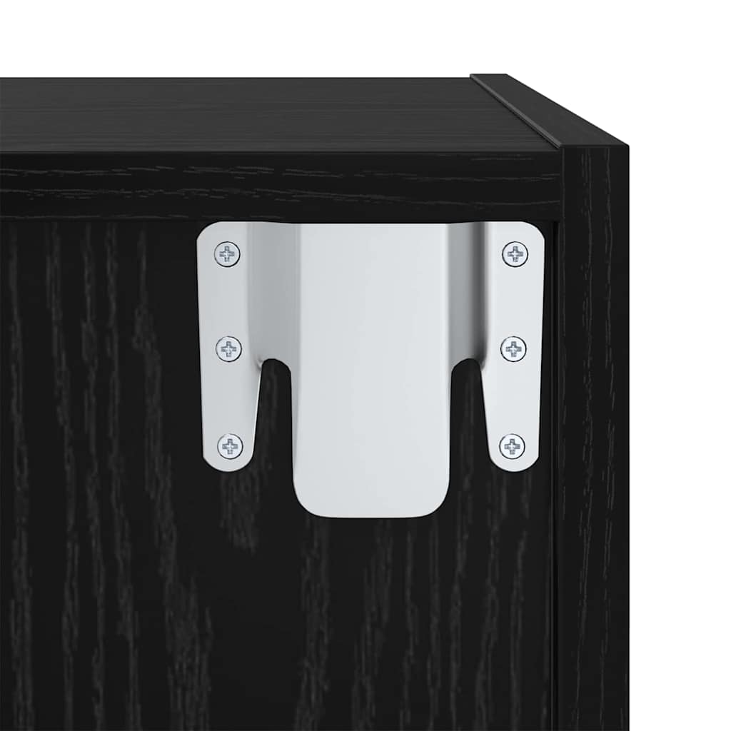 Șifonieri pentru TV montate pe perete 2 pcs Stejar negru GartenMobel Dekor