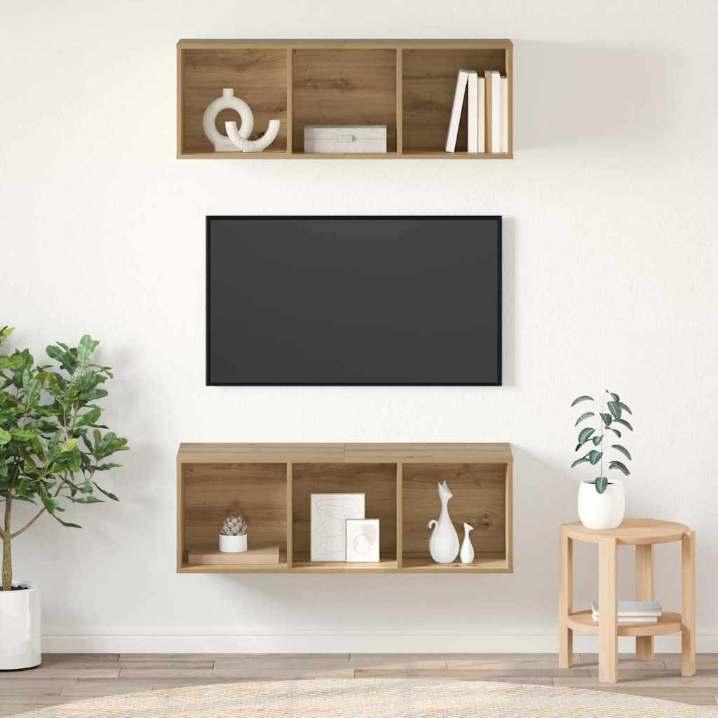 Șifonieri pentru TV montate pe perete 2 pcs stejar artizanal GartenMobel Dekor