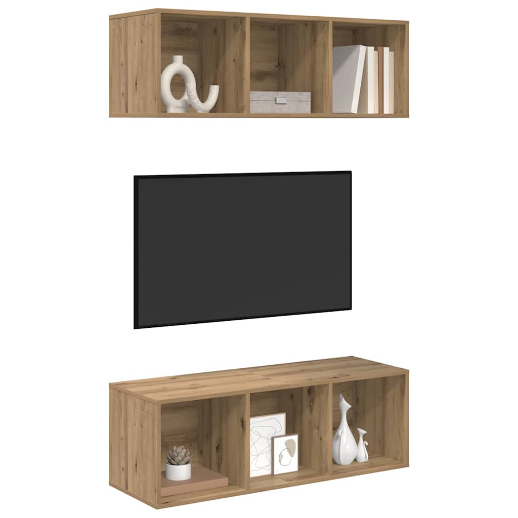 Șifonieri pentru TV montate pe perete 2 pcs stejar artizanal GartenMobel Dekor