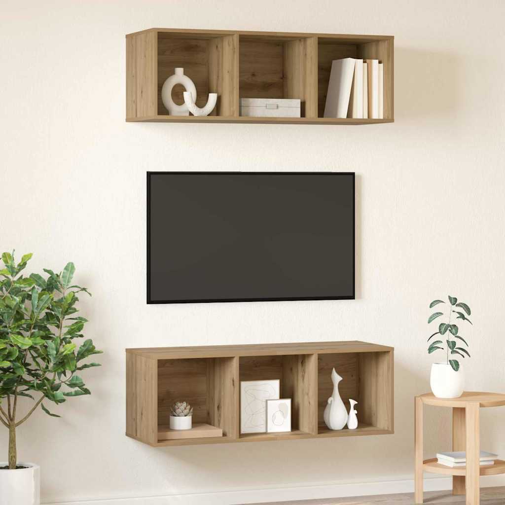 Șifonieri pentru TV montate pe perete 2 pcs stejar artizanal GartenMobel Dekor