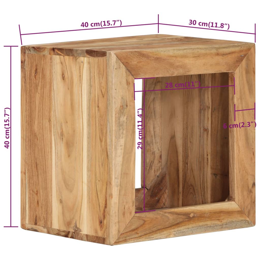 Taburet, 40x30x40 cm, lemn masiv de acacia GartenMobel Dekor