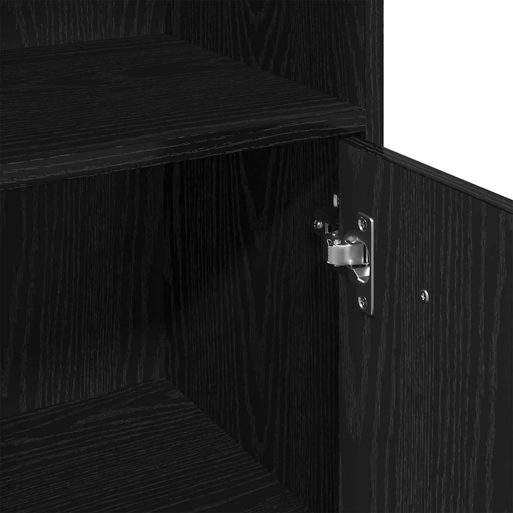 Set Mobilier Baie  3 piese Stejar Negru Lemn Prelucrat GartenMobel Dekor