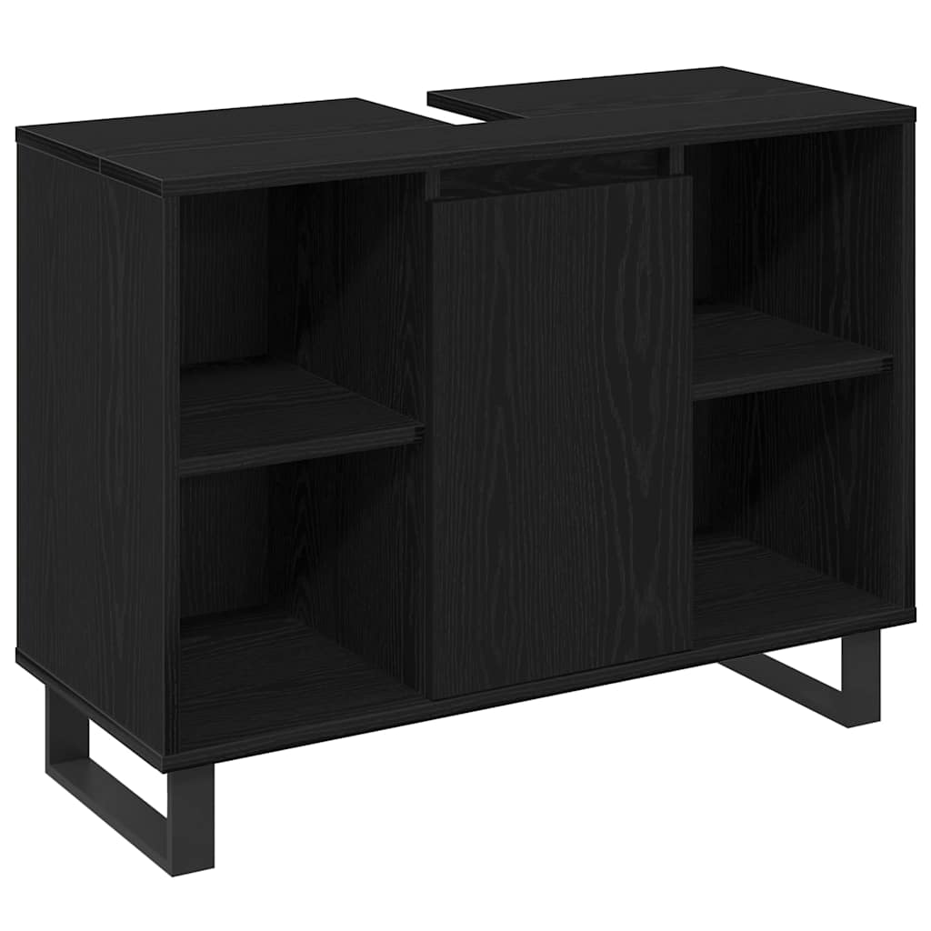 Set Mobilier Baie  3 piese Stejar Negru Lemn Prelucrat GartenMobel Dekor