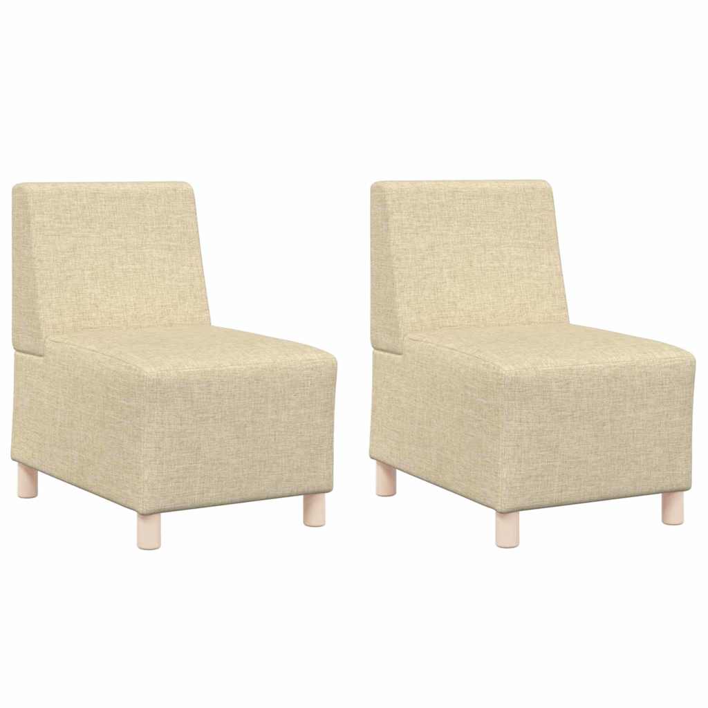 Scaun canapea gri deschis 55 cm fabric 2 pcs Crem GartenMobel Dekor