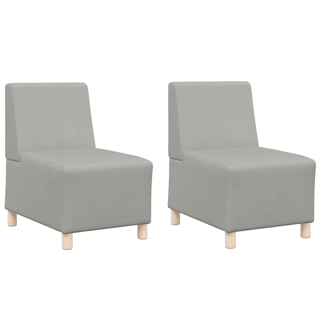 Scaun canapea gri deschis 55 cm fabric 2 pcs Gri de nor GartenMobel Dekor
