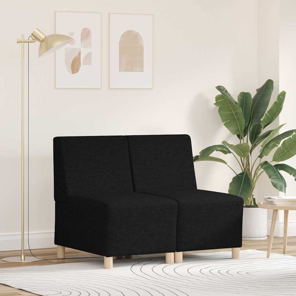 Scaun canapea gri deschis 55 cm fabric 2 pcs Negru GartenMobel Dekor