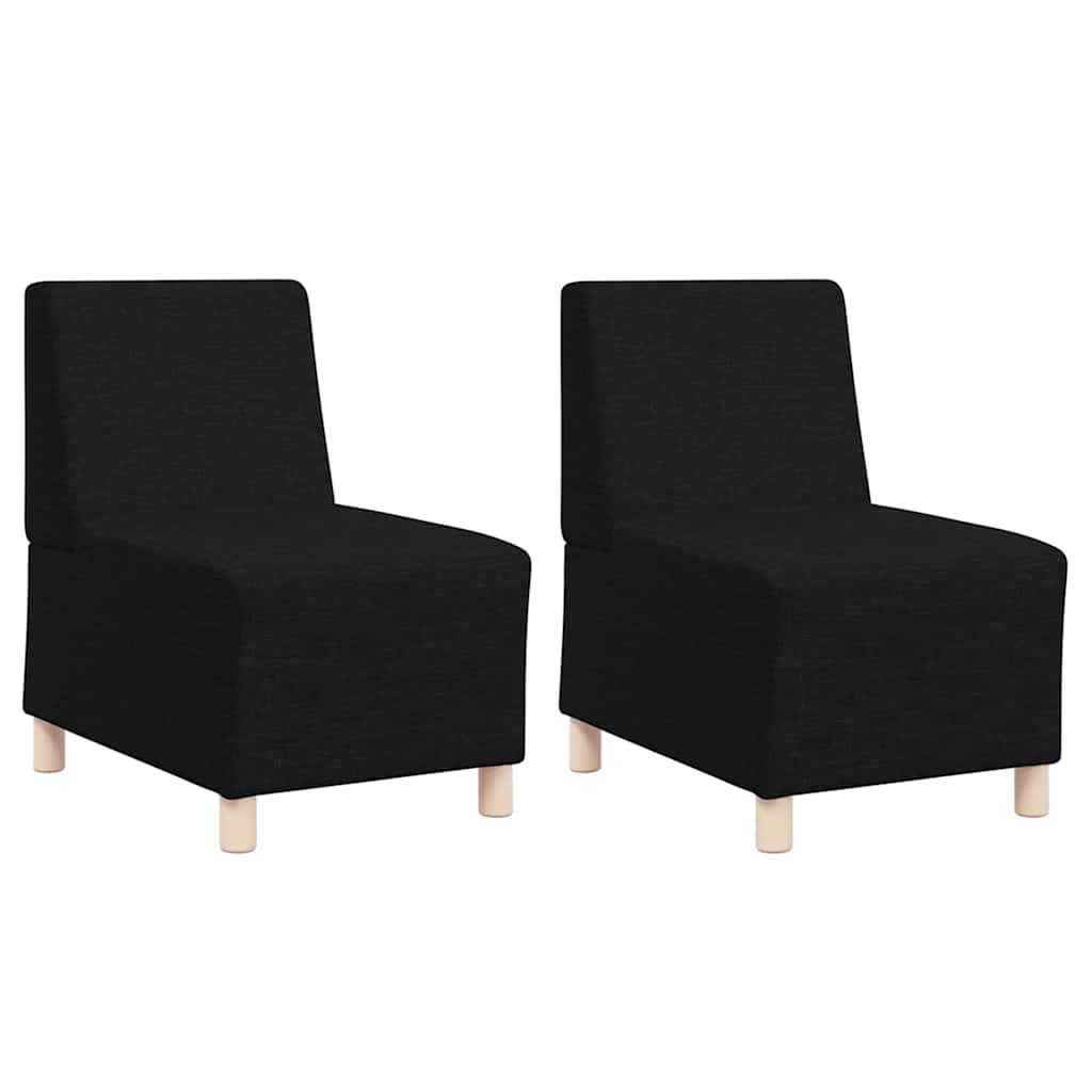 Scaun canapea gri deschis 55 cm fabric 2 pcs Negru GartenMobel Dekor