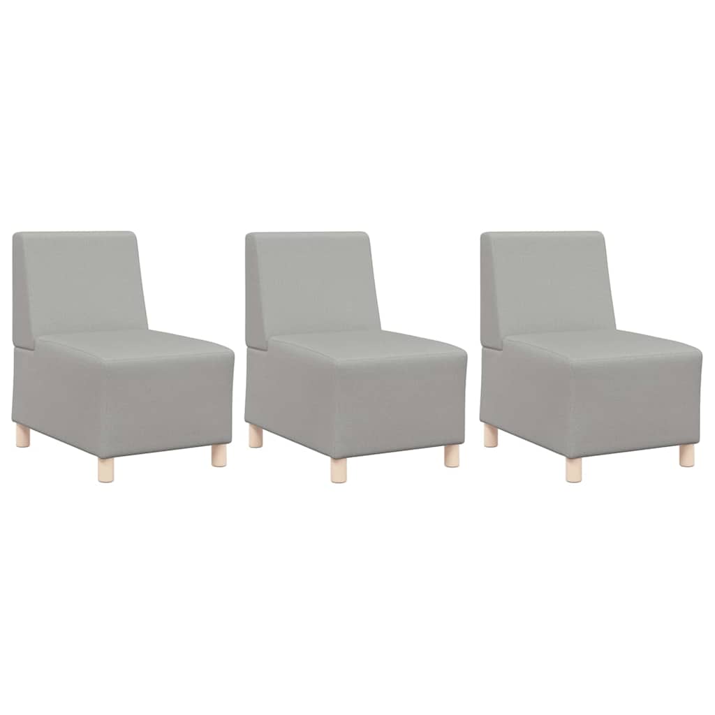 Scaun canapea gri deschis 55 cm fabric 3 pcs Gri de nor GartenMobel Dekor