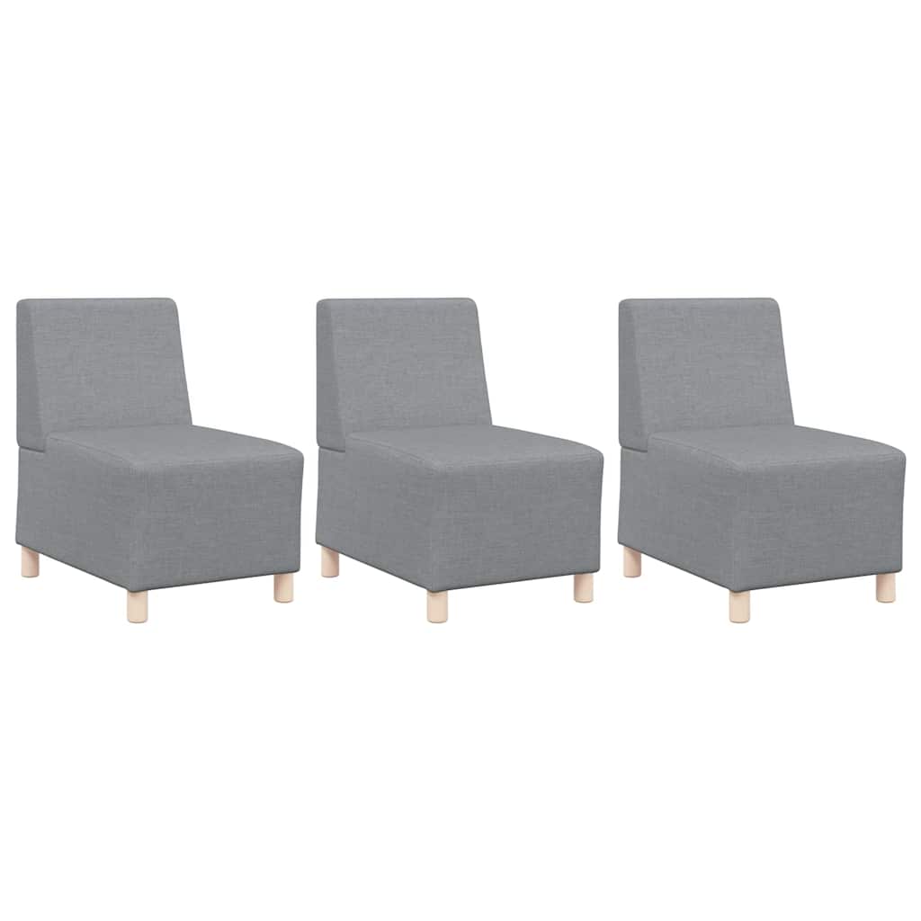 Scaun canapea gri deschis 55 cm fabric 3 pcs Gri deschis GartenMobel Dekor