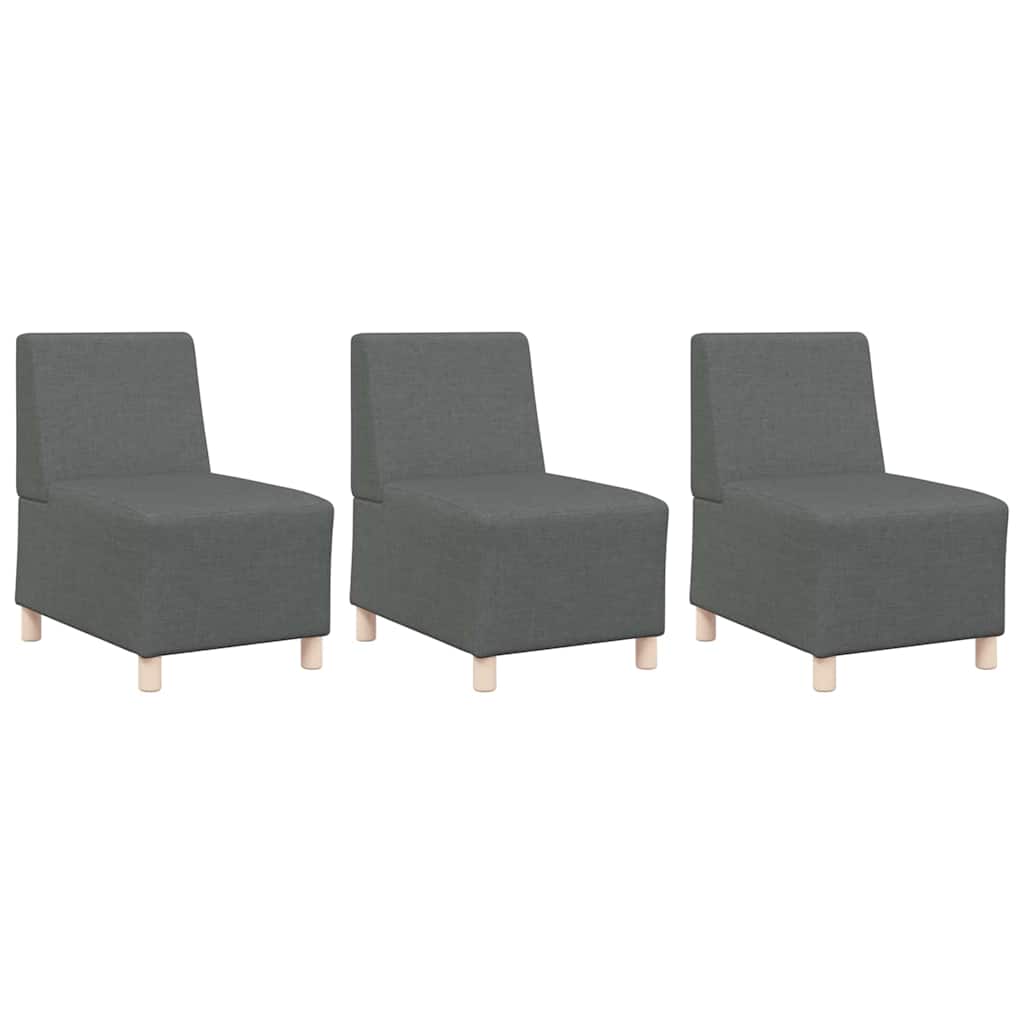Scaun canapea gri deschis 55 cm fabric 3 pcs Gri închis GartenMobel Dekor