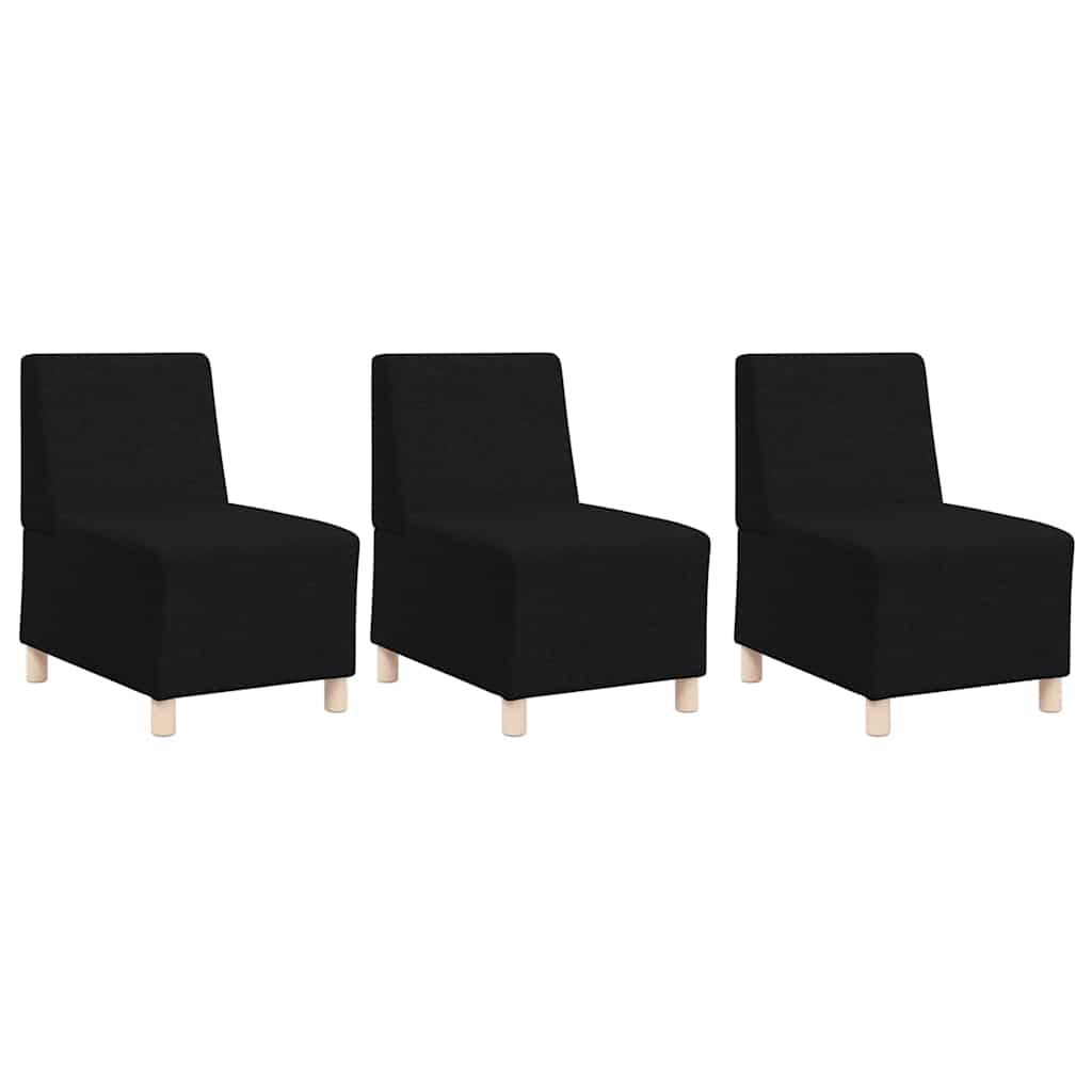 Scaun canapea gri deschis 55 cm fabric 3 pcs Negru GartenMobel Dekor
