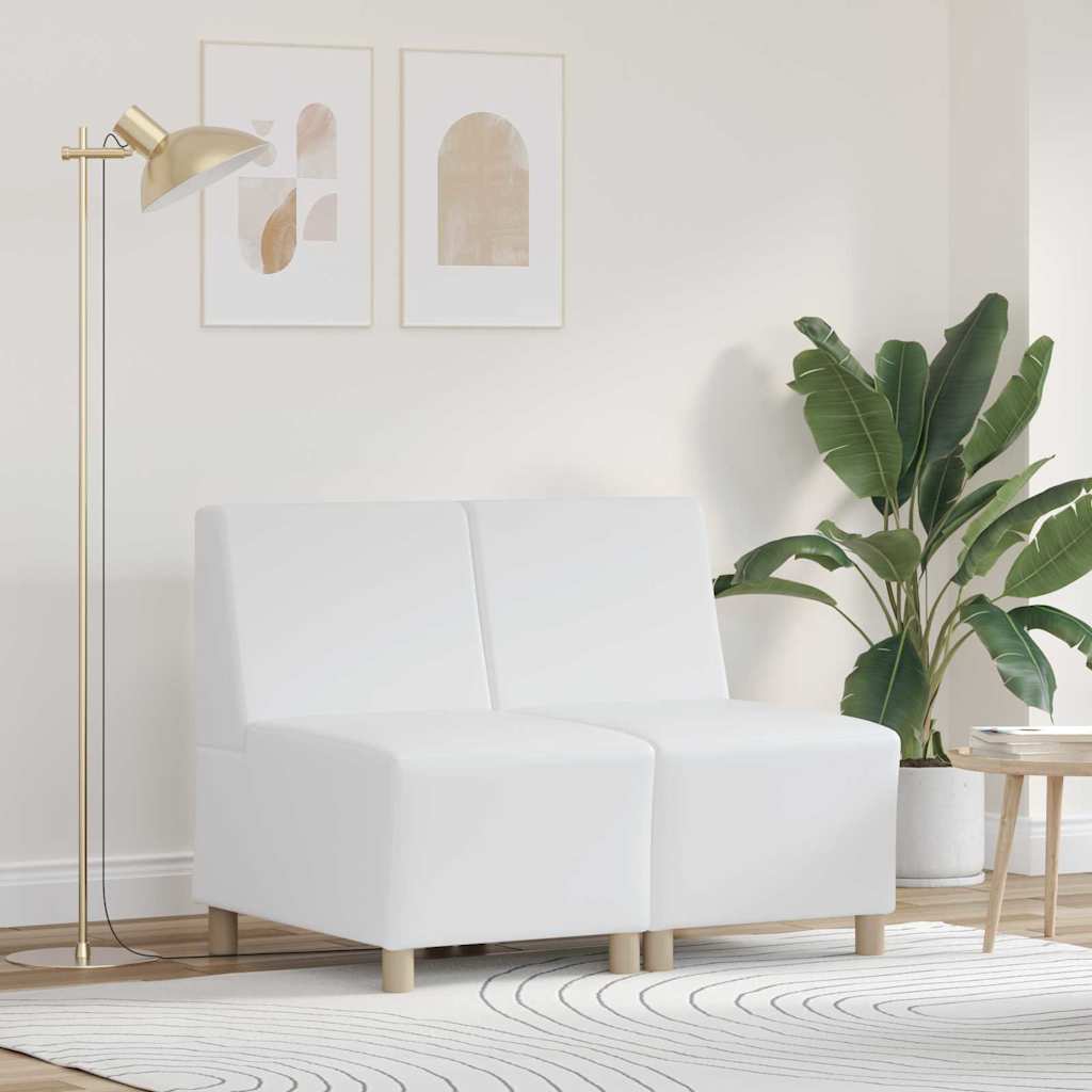 Scaune canapea 2 pcs Alb 55 x 74 x 82 cm Piele artificială GartenMobel Dekor