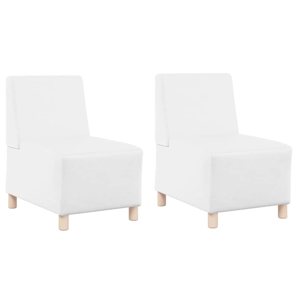 Scaune canapea 2 pcs Alb 55 x 74 x 82 cm Piele artificială GartenMobel Dekor