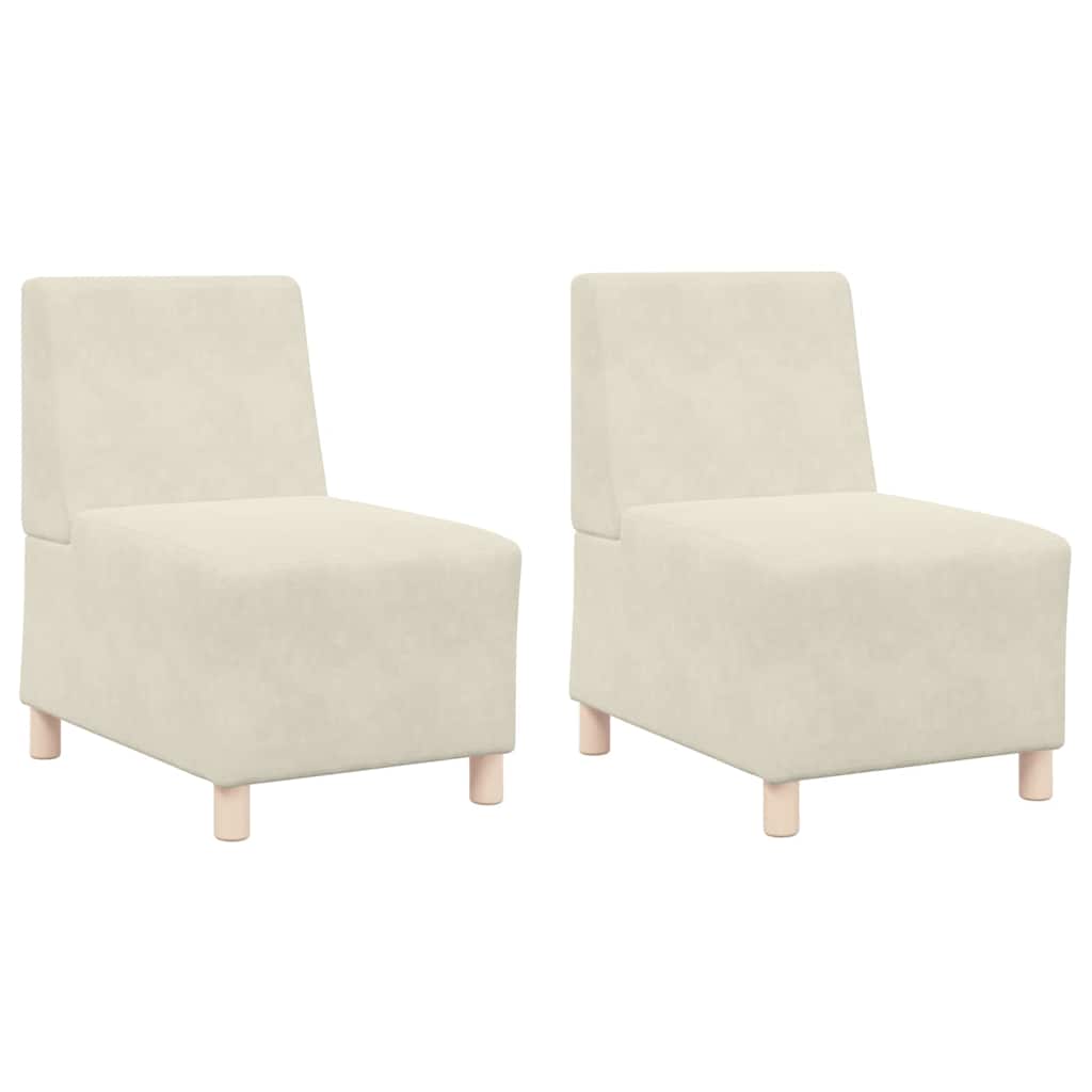 Scaune canapea 2 pcs Crem 55 x 74 x 82 cm Catifea GartenMobel Dekor