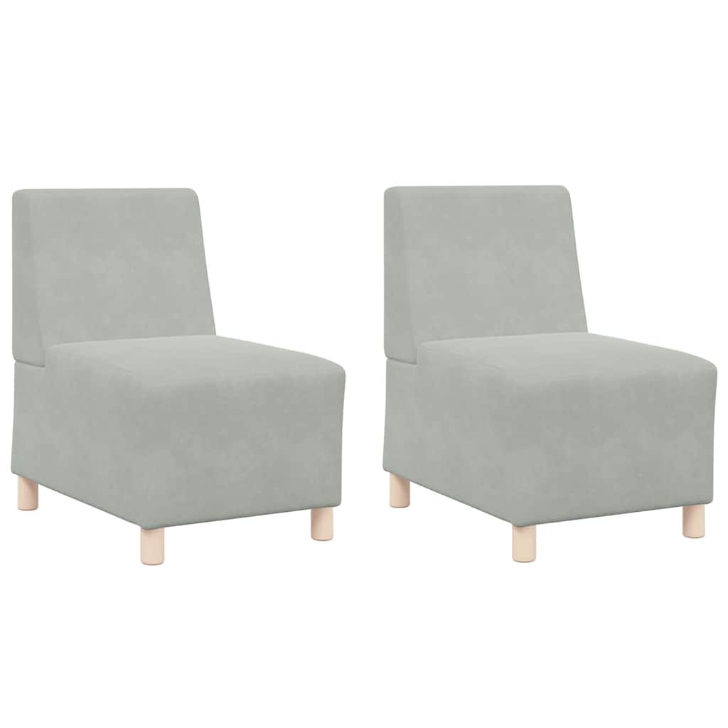 Scaune canapea 2 pcs Gri deschis 55 x 74 x 82 cm Catifea GartenMobel Dekor