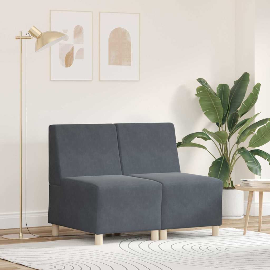Scaune canapea 2 pcs Gri închis 55 x 74 x 82 cm Catifea GartenMobel Dekor