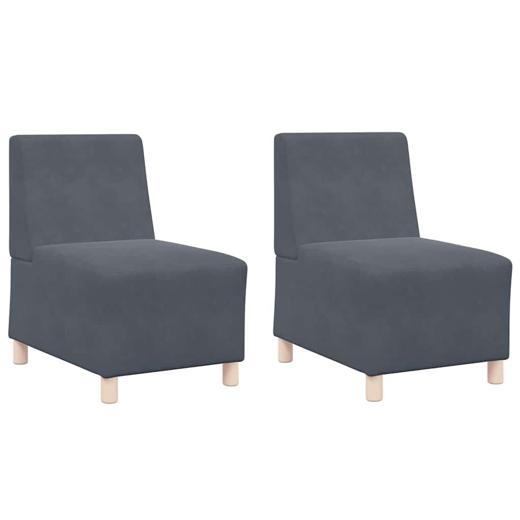 Scaune canapea 2 pcs Gri închis 55 x 74 x 82 cm Catifea GartenMobel Dekor