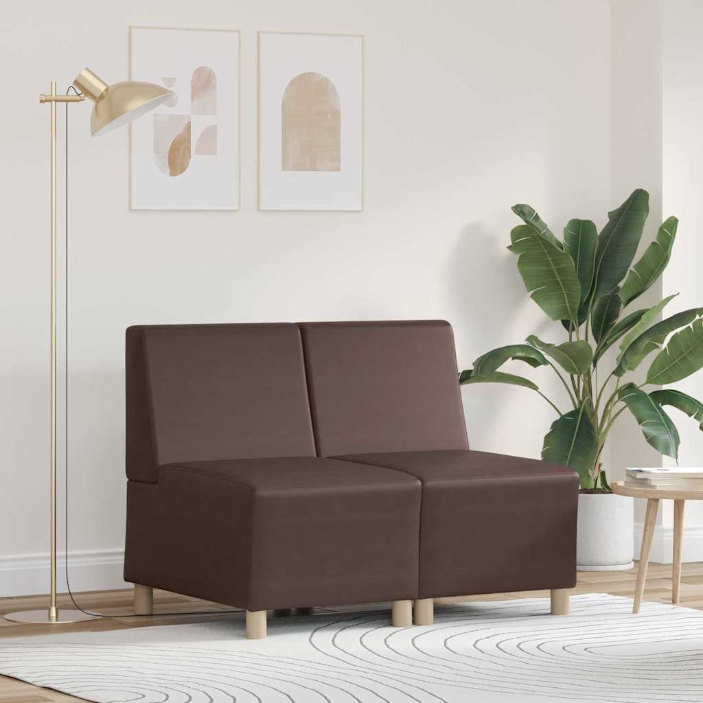 Scaune canapea 2 pcs Maro 55 x 74 x 82 cm Piele artificială GartenMobel Dekor
