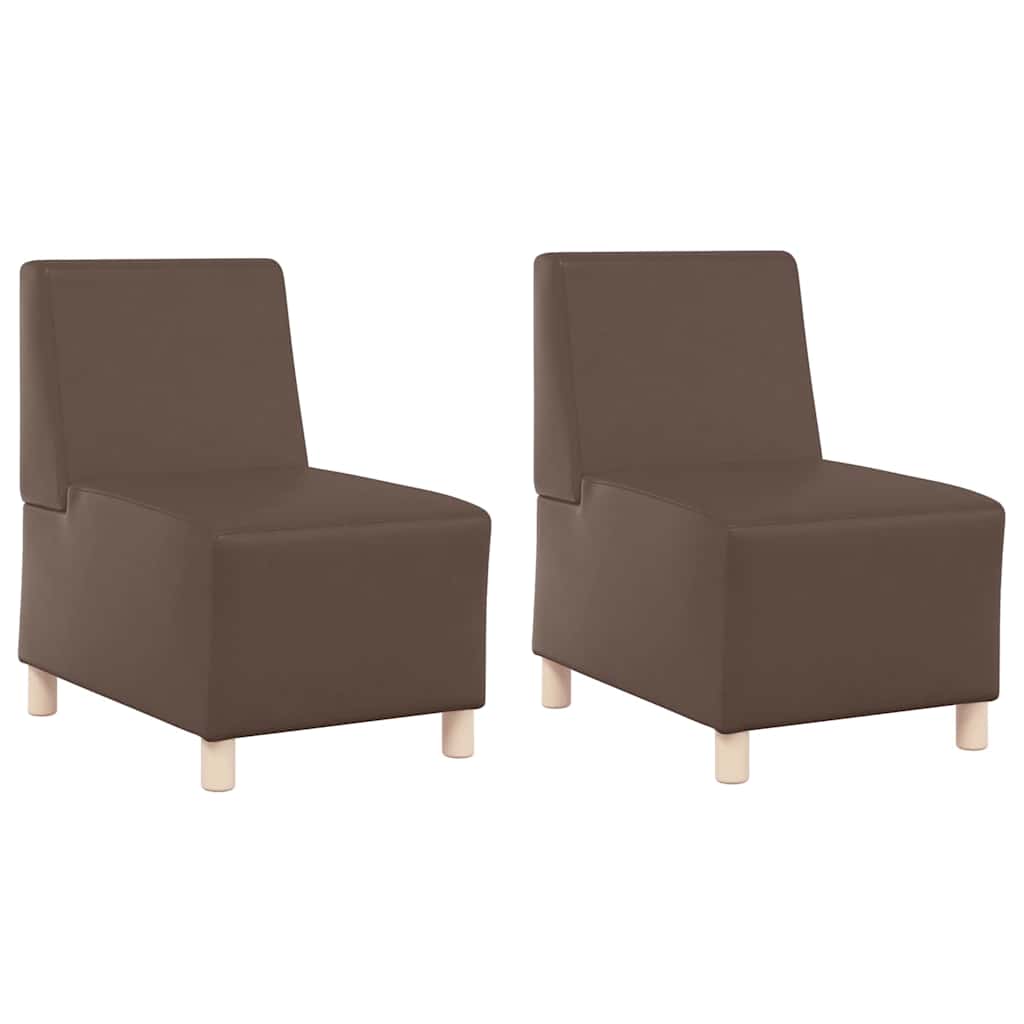 Scaune canapea 2 pcs Maro 55 x 74 x 82 cm Piele artificială GartenMobel Dekor