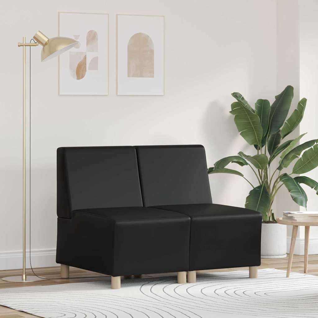 Scaune canapea 2 pcs Negru 55 x 74 x 82 cm Piele artificială GartenMobel Dekor