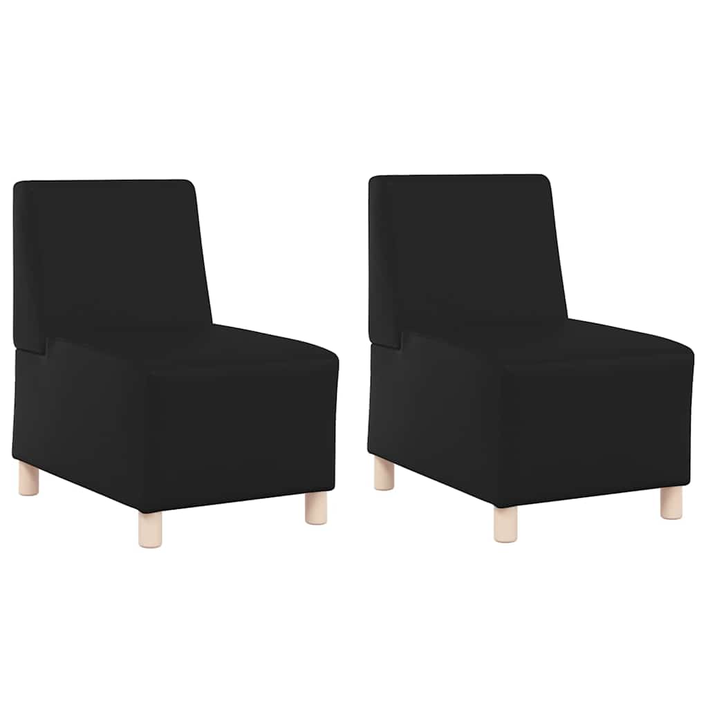 Scaune canapea 2 pcs Negru 55 x 74 x 82 cm Piele artificială GartenMobel Dekor