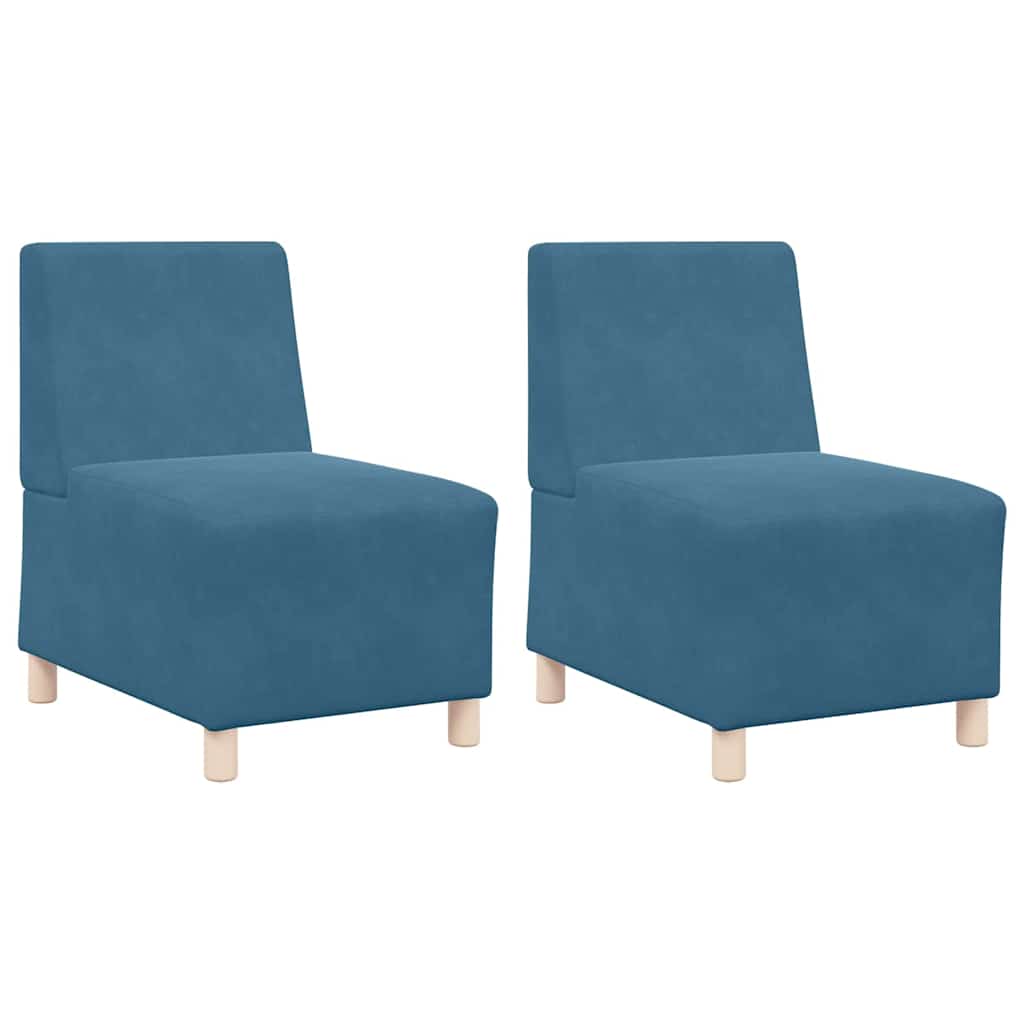 Scaune canapea 2 pcs albastru 55 x 74 x 82 cm Catifea GartenMobel Dekor