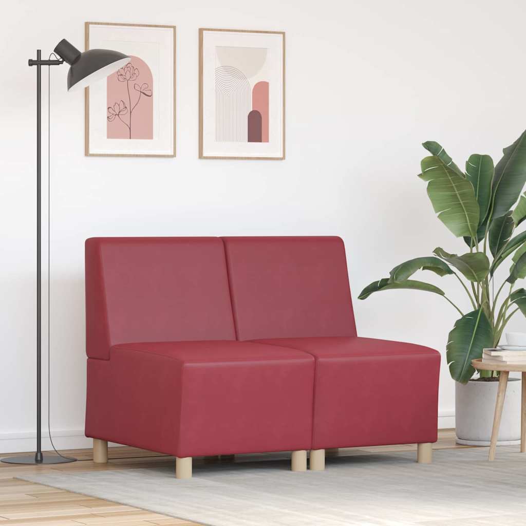 Scaune canapea 2 pcs bordo 55 x 74 x 82 cm Piele artificială GartenMobel Dekor