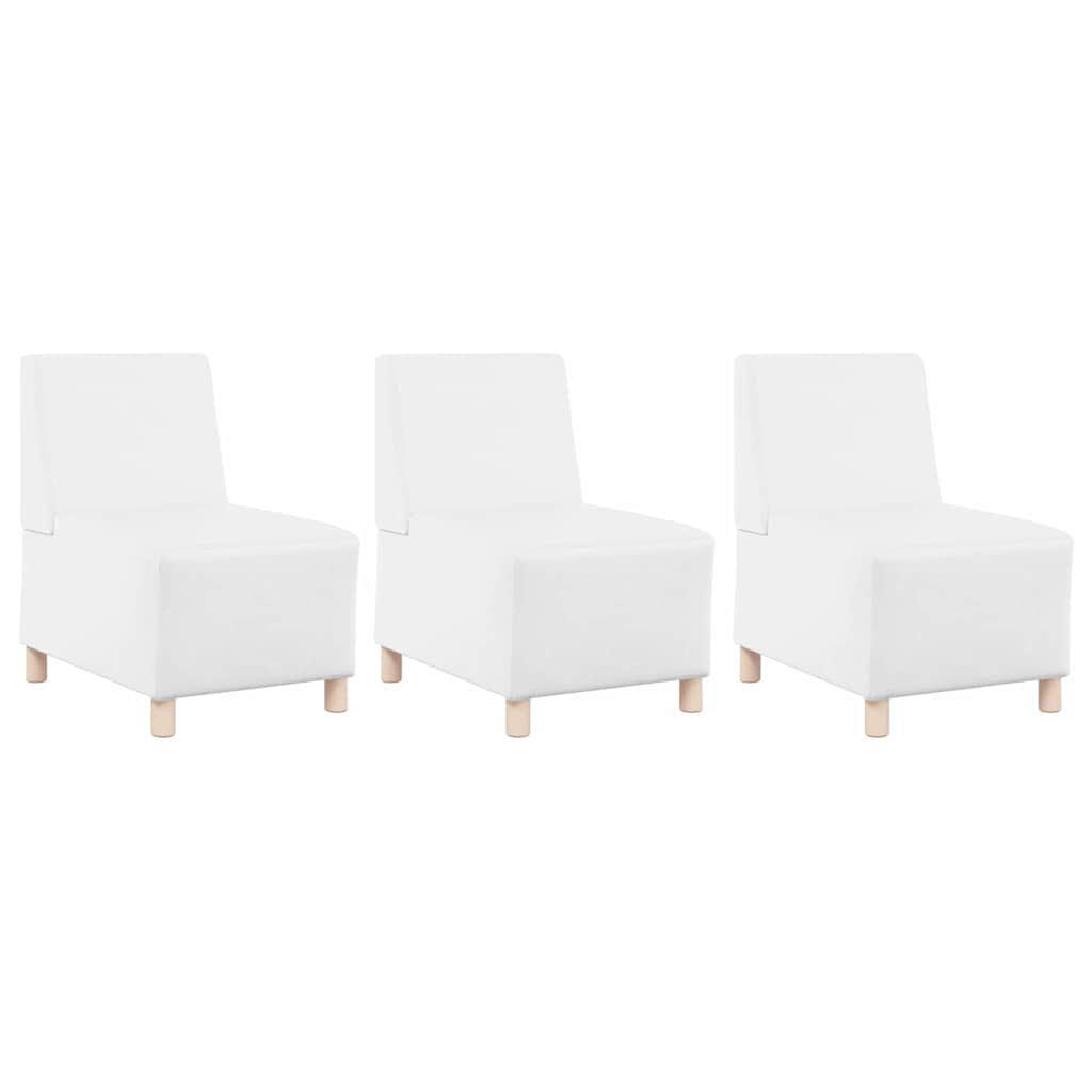 Scaune canapea 3 pcs Alb 55 x 74 x 82 cm Piele artificială GartenMobel Dekor