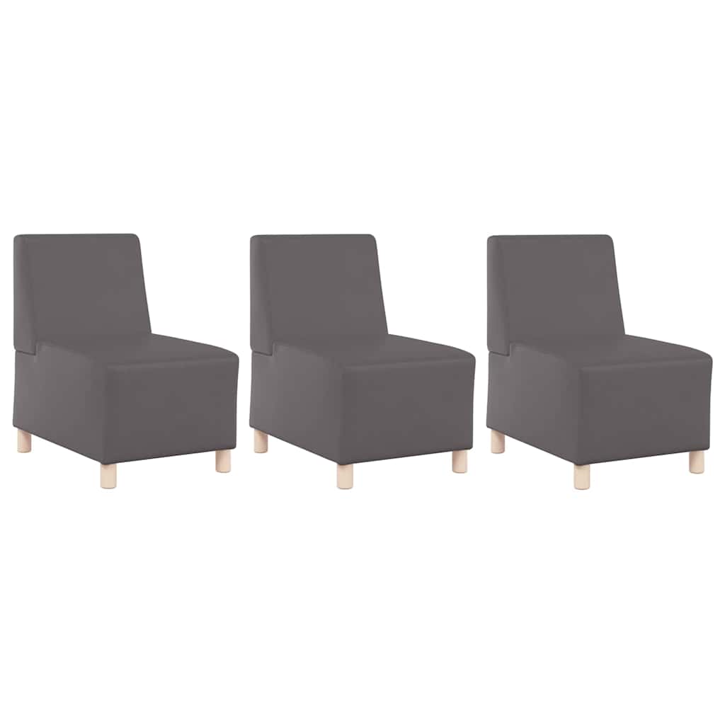 Scaune canapea 3 pcs Gri 55 x 74 x 82 cm Piele artificială GartenMobel Dekor