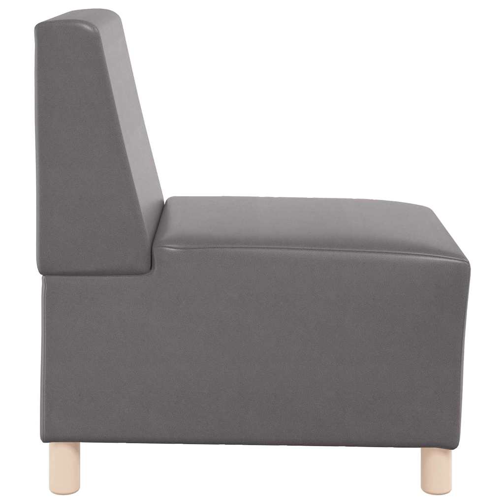 Scaune canapea 3 pcs Gri 55 x 74 x 82 cm Piele artificială GartenMobel Dekor