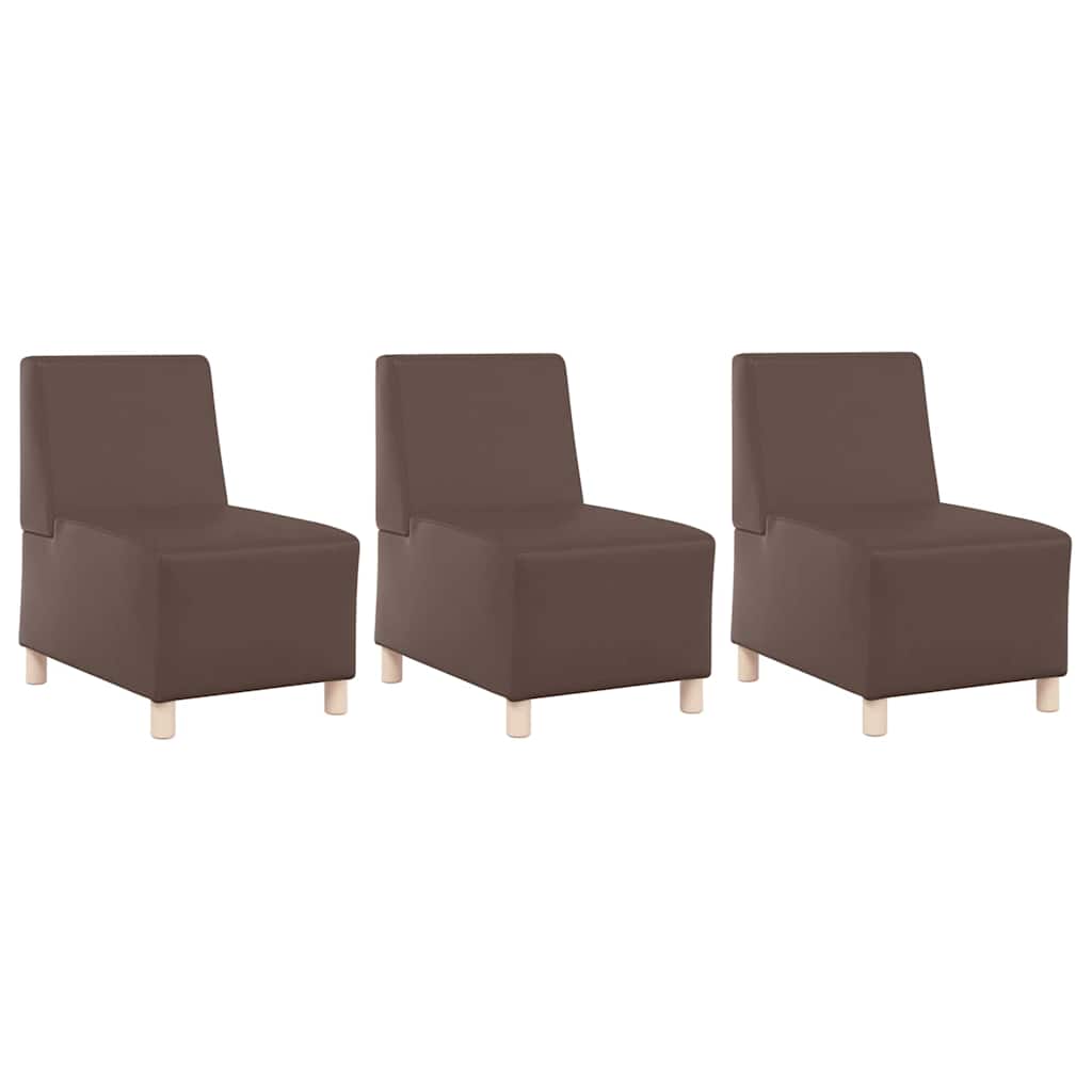 Scaune canapea 3 pcs Maro 55 x 74 x 82 cm Piele artificială GartenMobel Dekor