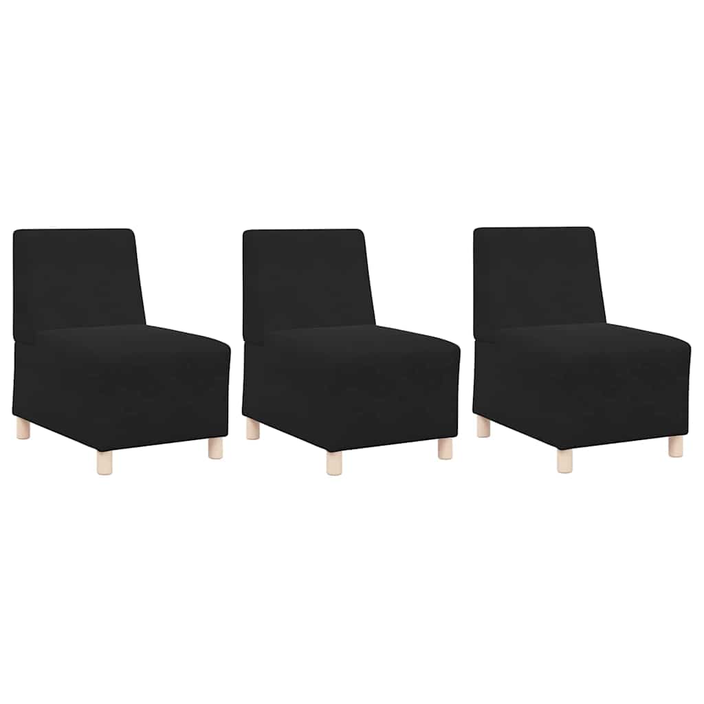 Scaune canapea 3 pcs Negru 55 x 74 x 82 cm Catifea GartenMobel Dekor