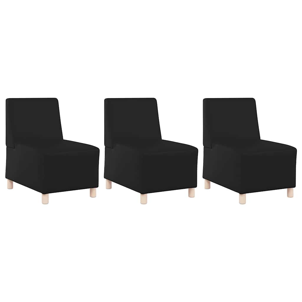 Scaune canapea 3 pcs Negru 55 x 74 x 82 cm Piele artificială GartenMobel Dekor