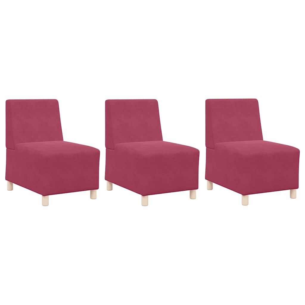 Scaune canapea 3 pcs bordo 55 x 74 x 82 cm Catifea GartenMobel Dekor